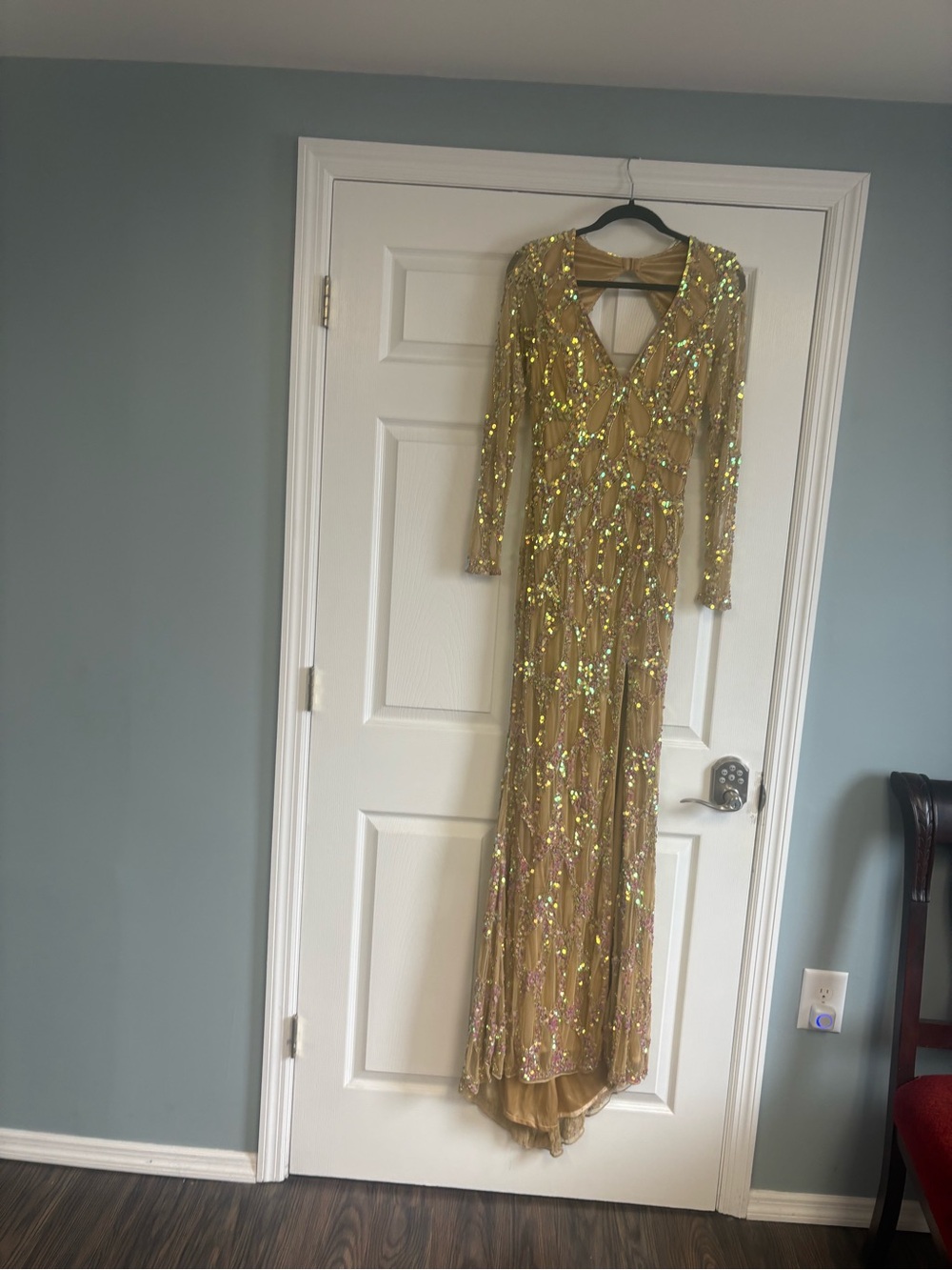 Primavera Couture Gold Sequin Maxi Gown